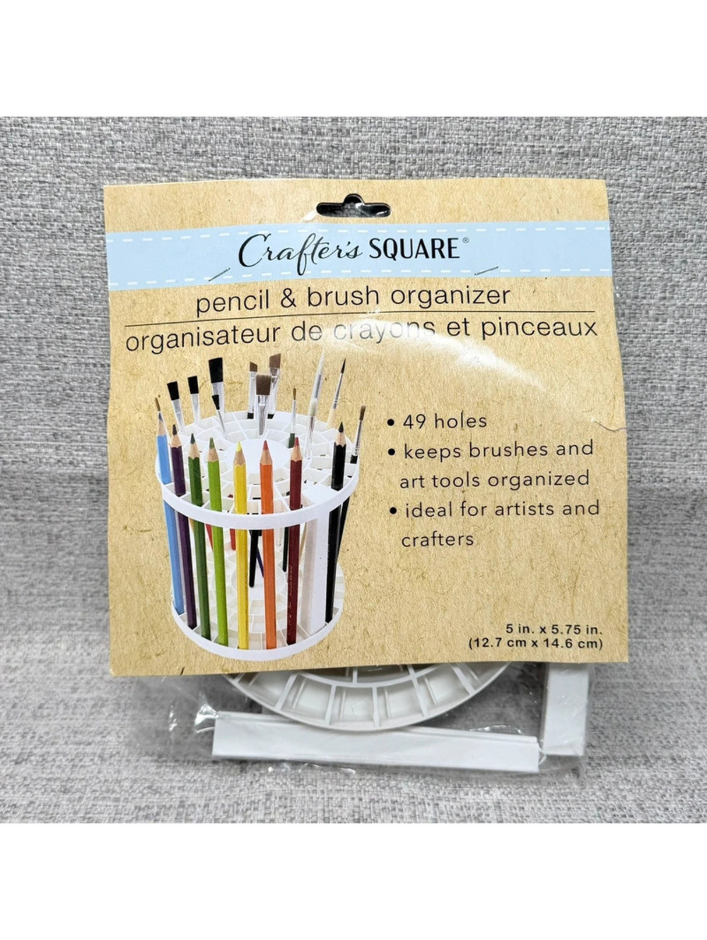 New Crafter’s Square 49 Hole Pencil Paint Brush Art Tool Organizer White